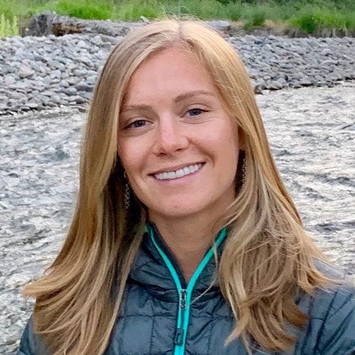 Emily Williams with river behind her